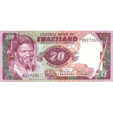 P11b Swaziland (Eswatini) - 20 Emalangeni Year ND (1985)